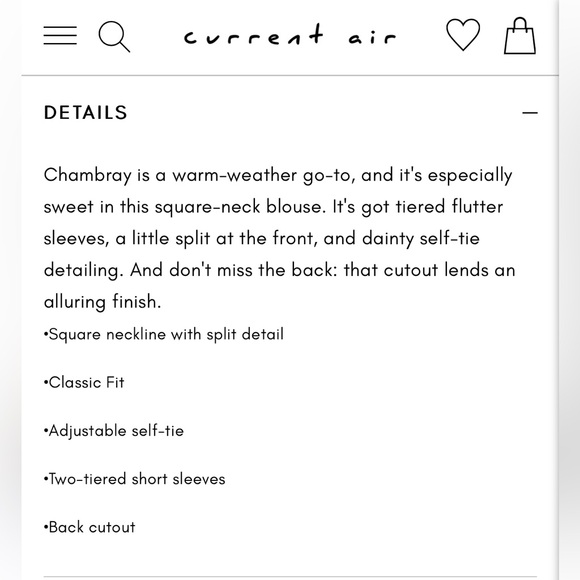 Current Air Blue Chambray Tie Neck Cutout Back Top - M - Picture 15 of 16